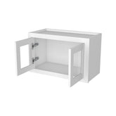 RTA Solid Wood Cabinet Inset Origami White Glass Door Wall Cabinets for Kitchen Bathroom and Laundry Storage (Glass Insert Sold Separately)
